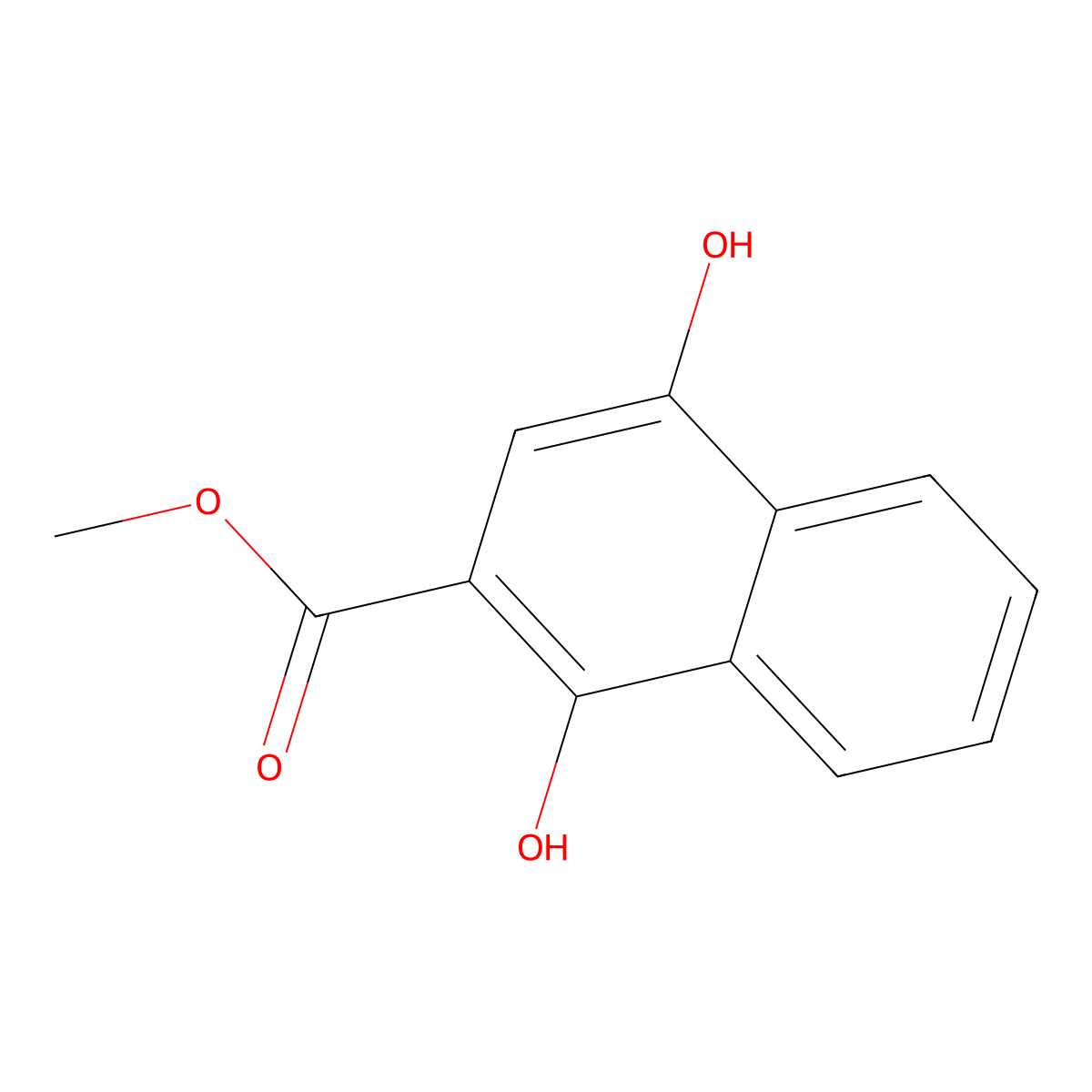 Methyl 1,4-dihydroxy-2-naphthoate molecular structure, CAS 77060-74-3