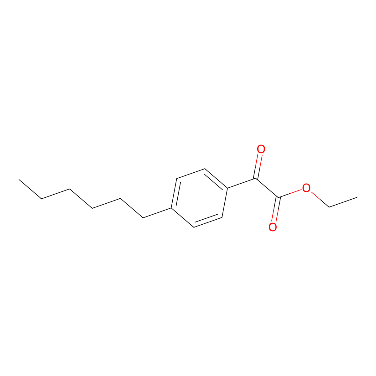 Ethyl 2-(4-hexylphenyl)-2-oxoacetate molecular structure, CAS 77062-82-9