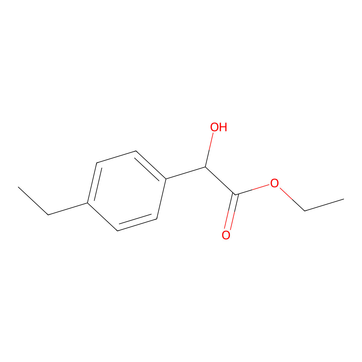 Benzeneacetic acid, 4-ethyl-alpha-hydroxy-, ethyl ester molecular structure, CAS 77062-85-2