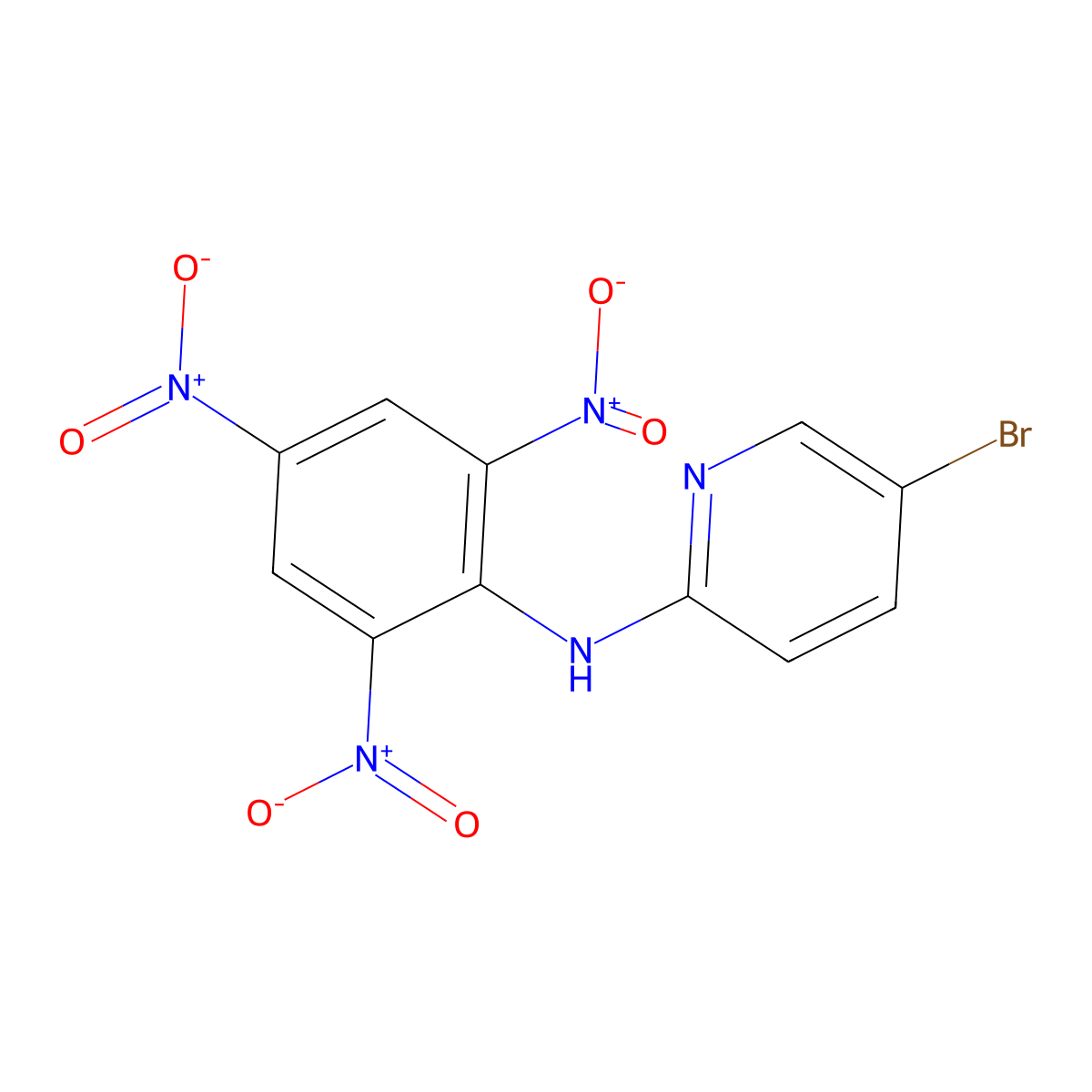 5-bromo-N-(2,4,6-trinitrophenyl)pyridin-2-amine molecular structure, CAS 77064-53-0