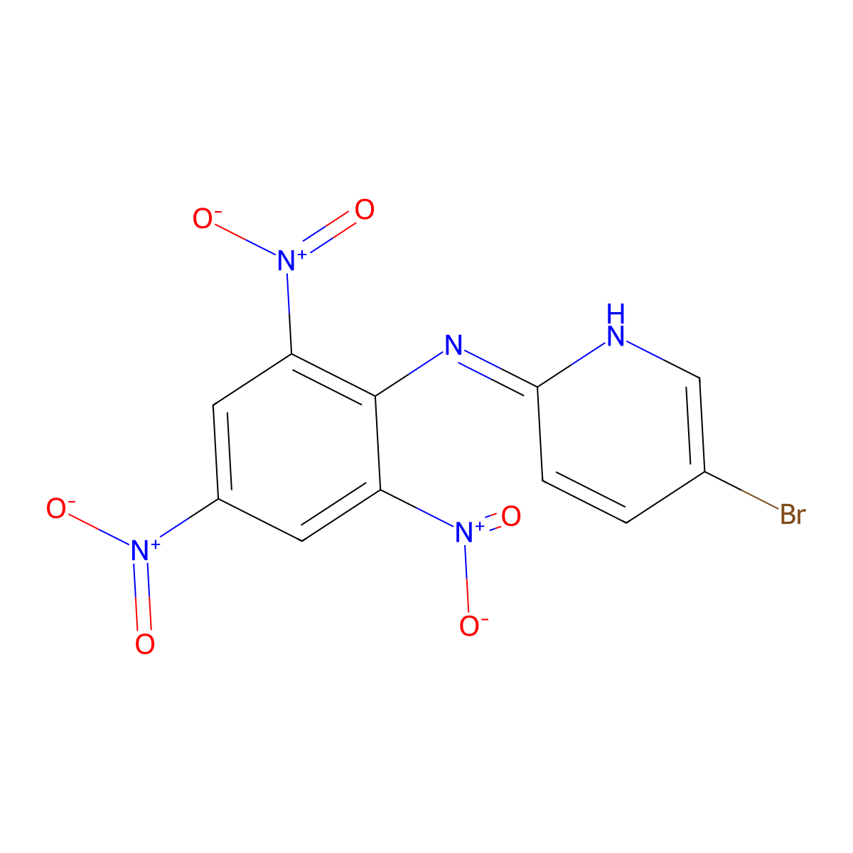 5-bromo-N-(2,4,6-trinitrophenyl)pyridin-2-amine molecular structure, CAS 77064-53-0