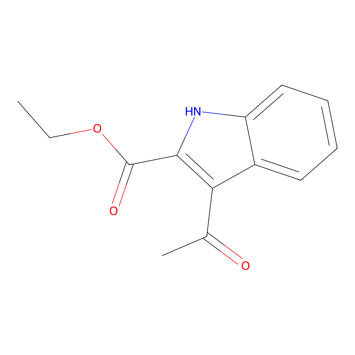 ethyl 3-acetyl-1H-indole-2-carboxylate molecular structure, CAS 77069-10-4