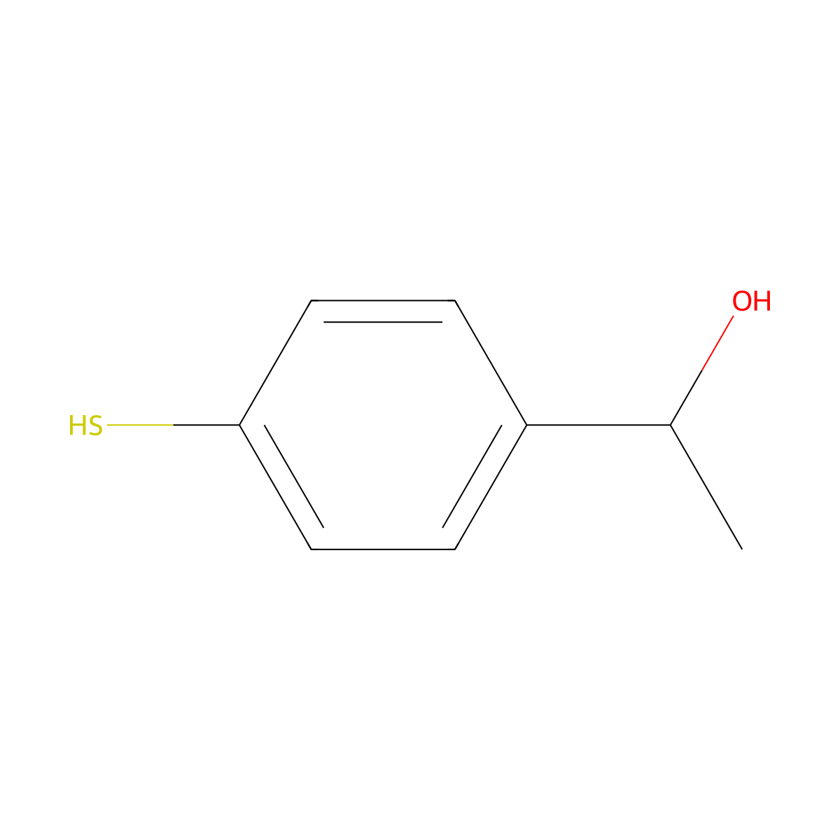 1-(4-Sulfanylphenyl)ethan-1-ol molecular structure, CAS 77069-55-7