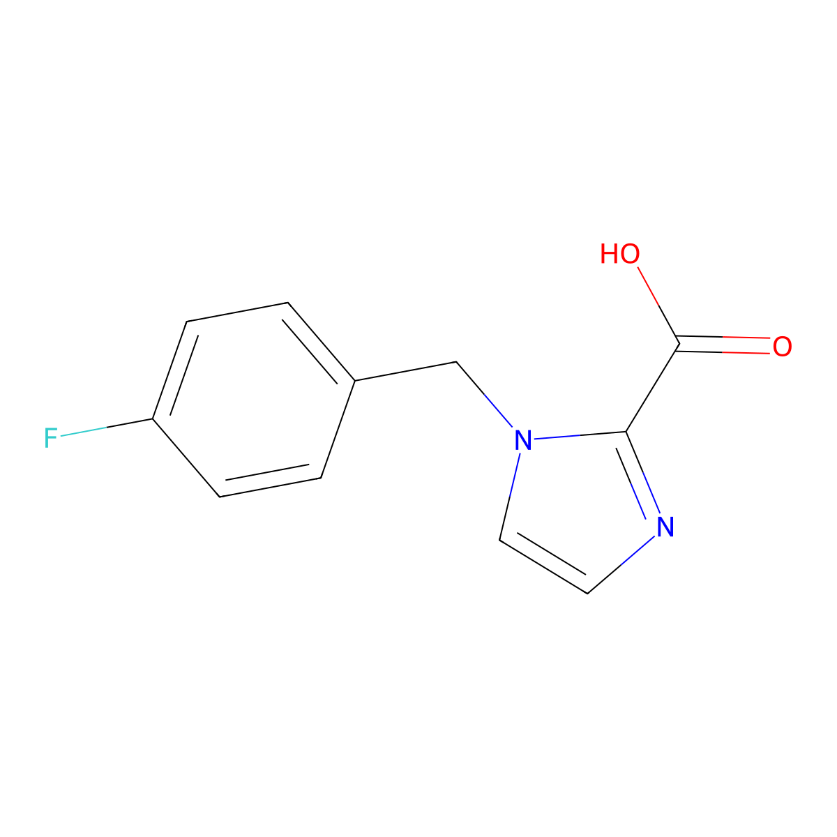 1-(4-Fluorobenzyl)-1H-imidazole-2-carboxylic acid molecular structure, CAS 770696-10-1