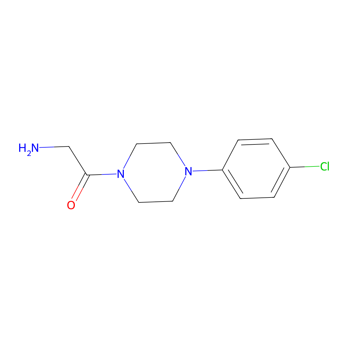 2-Amino-1-[4-(4-chlorophenyl)piperazin-1-yl]ethan-1-one molecular structure, CAS 770699-74-6