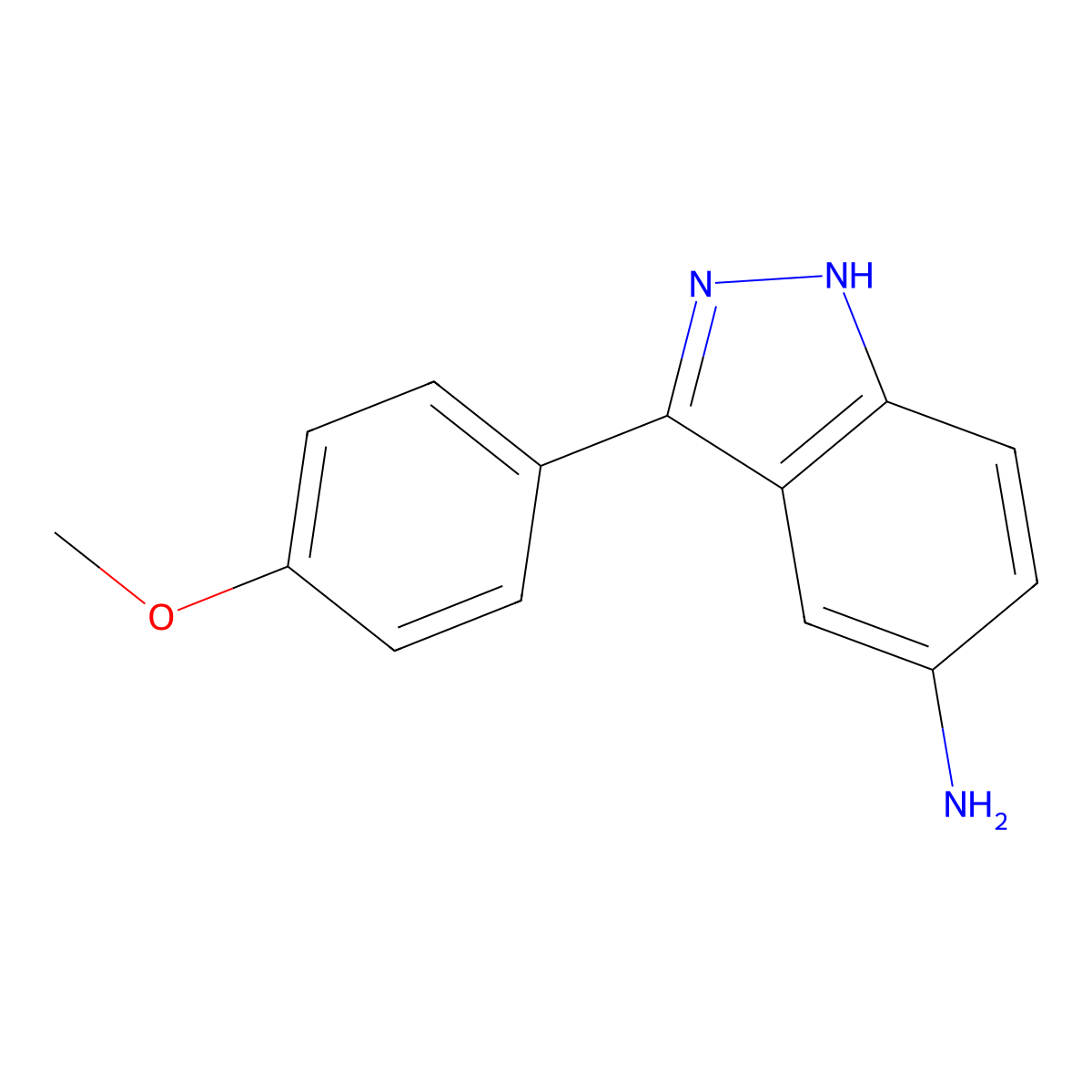 3-(4-methoxyphenyl)-1H-indazol-5-amine molecular structure, CAS 770701-75-2