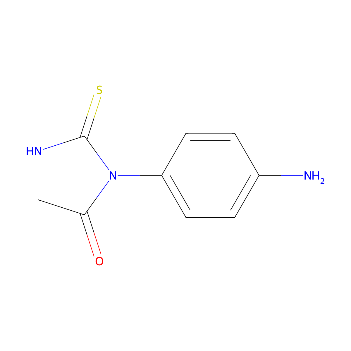 3-(4-Aminophenyl)-2-thioxoimidazolidin-4-one molecular structure, CAS 770707-55-6