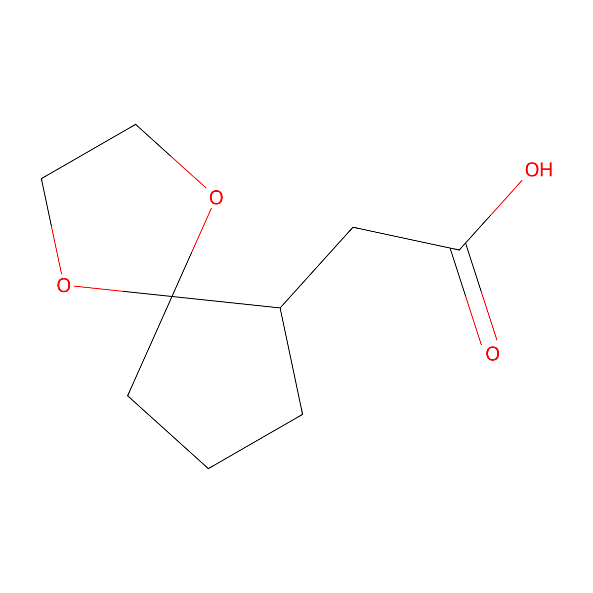 2-{1,4-Dioxaspiro[4.4]nonan-6-yl}acetic acid molecular structure, CAS 770714-04-0