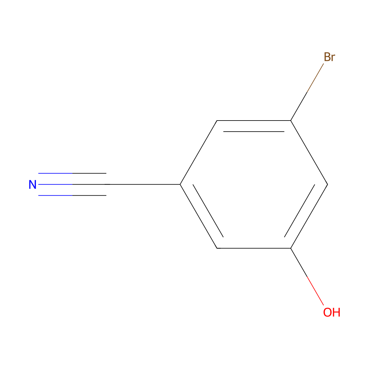 3-Bromo-5-hydroxybenzonitrile molecular structure, CAS 770718-92-8