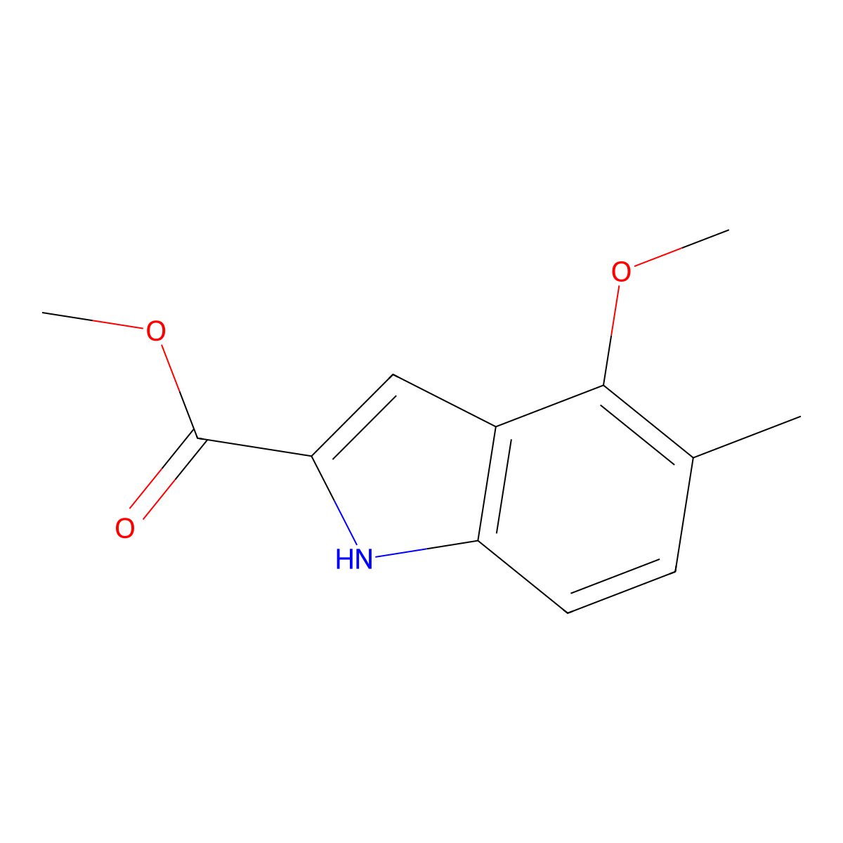 Methyl 4-methoxy-5-methyl-1H-indole-2-carboxylate molecular structure, CAS 770729-07-2