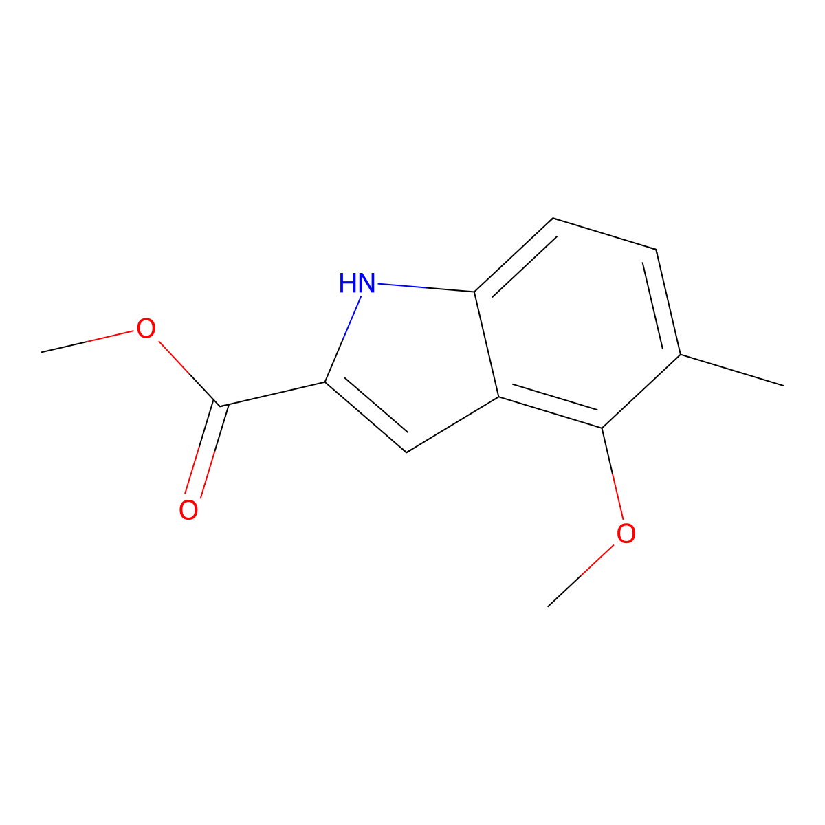 Methyl 4-methoxy-5-methyl-1H-indole-2-carboxylate molecular structure, CAS 770729-07-2