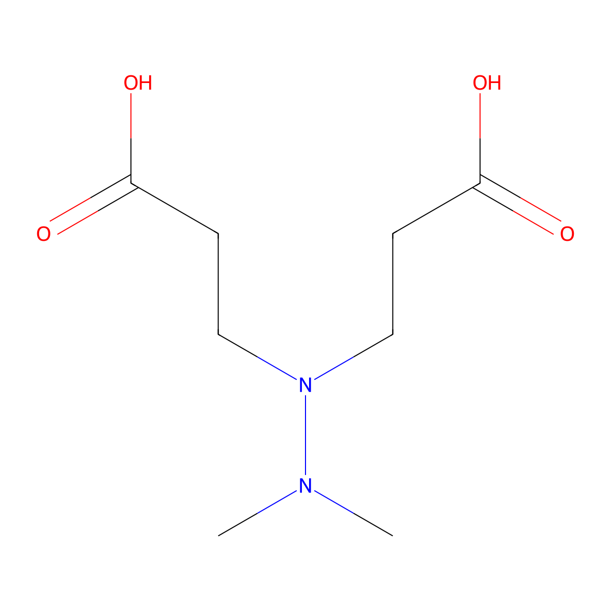 3,3'-(2,2-Dimethylhydrazine-1,1-diyl)dipropionic acid molecular structure, CAS 77076-08-5