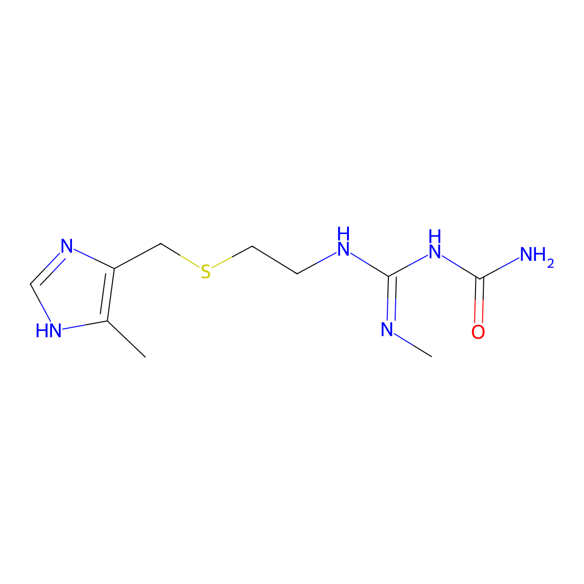 Guanylurea cimetidine molecular structure, CAS 77076-18-7