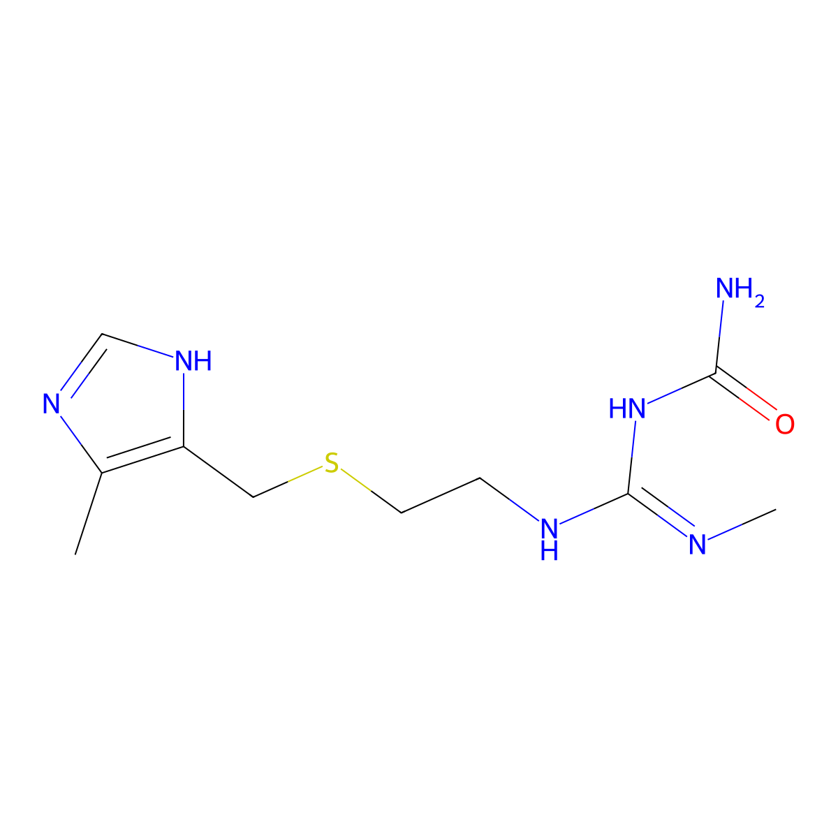 Guanylurea cimetidine molecular structure, CAS 77076-18-7