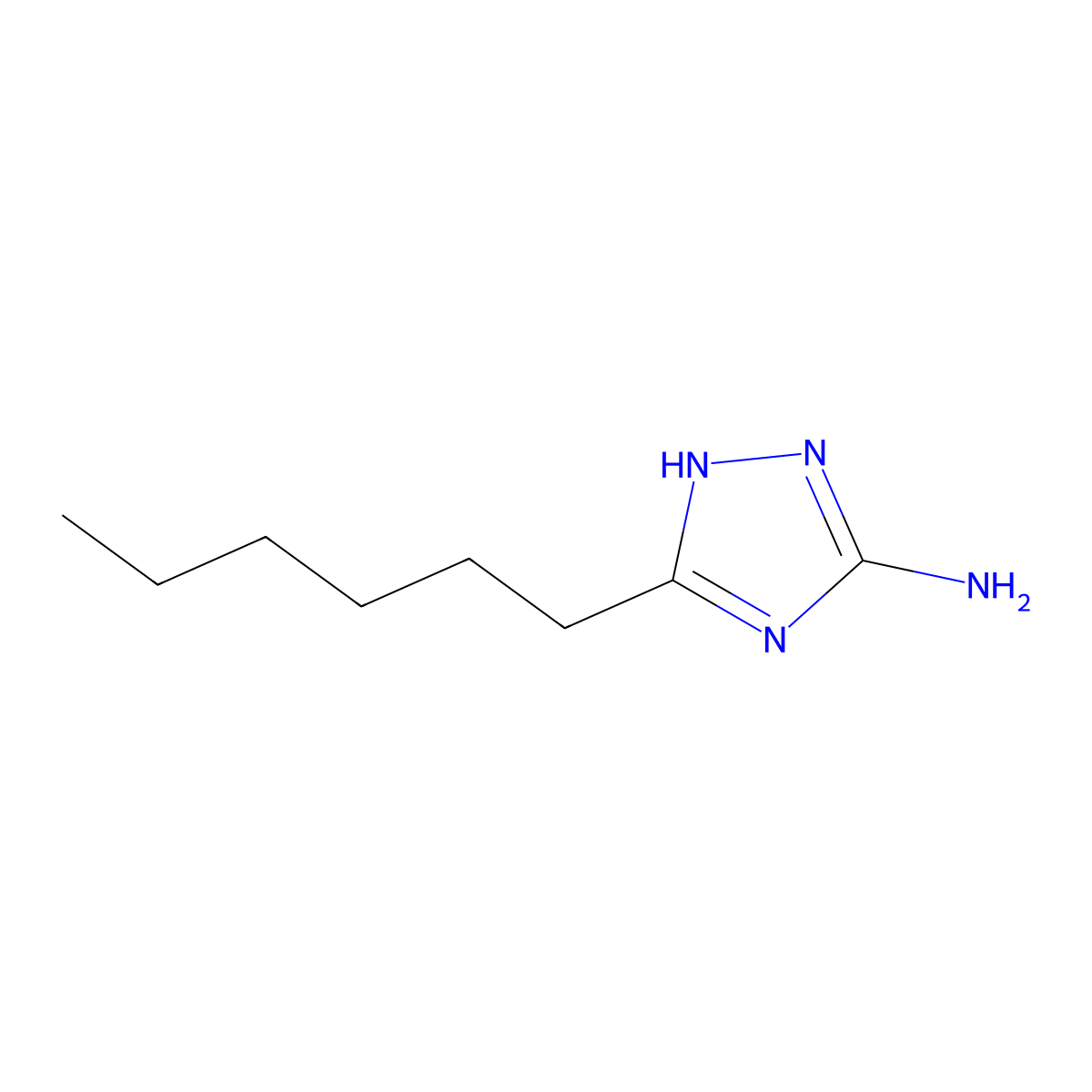 3-Hexyl-1h-1,2,4-triazol-5-amine molecular structure, CAS 77077-42-0