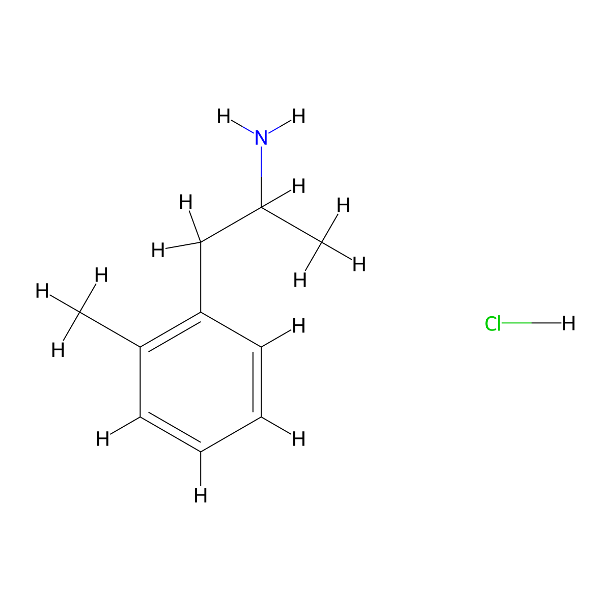 Ortetamine Hydrochloride molecular structure, CAS 77083-24-0