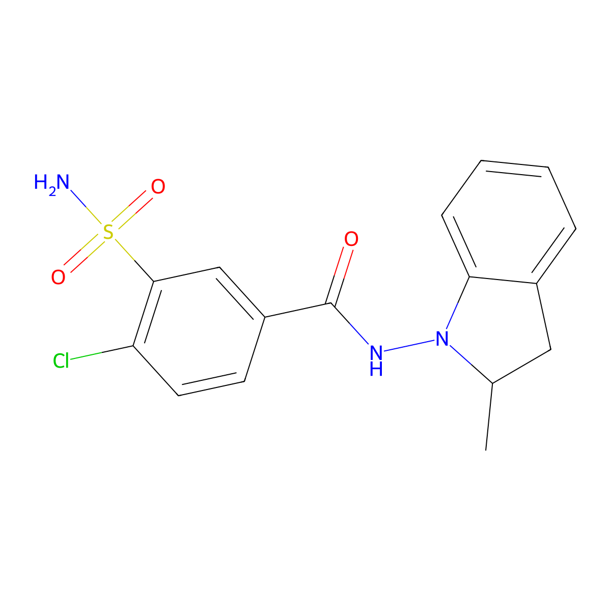 Indapamide, (S)- molecular structure, CAS 77083-53-5