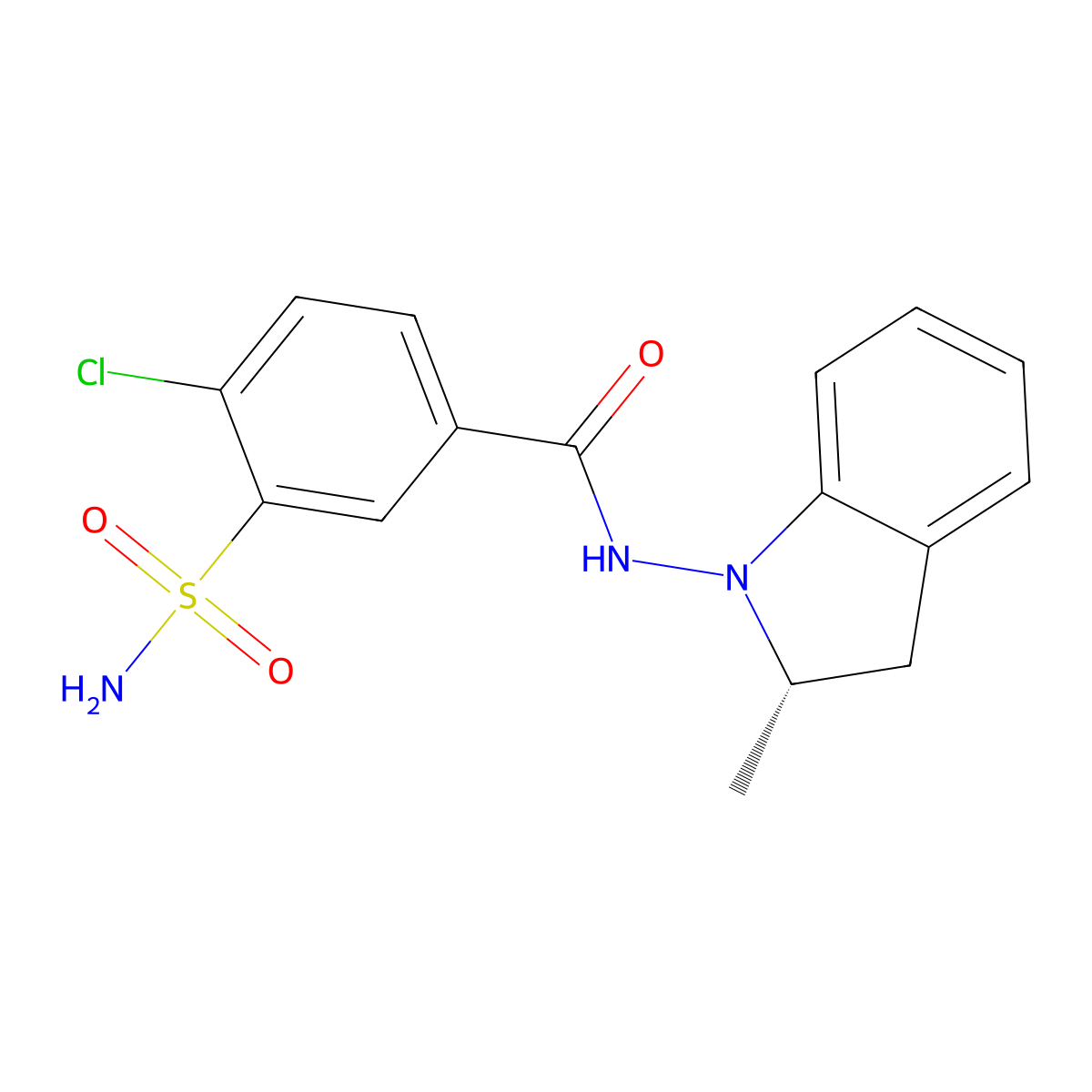 Indapamide, (S)- molecular structure, CAS 77083-53-5