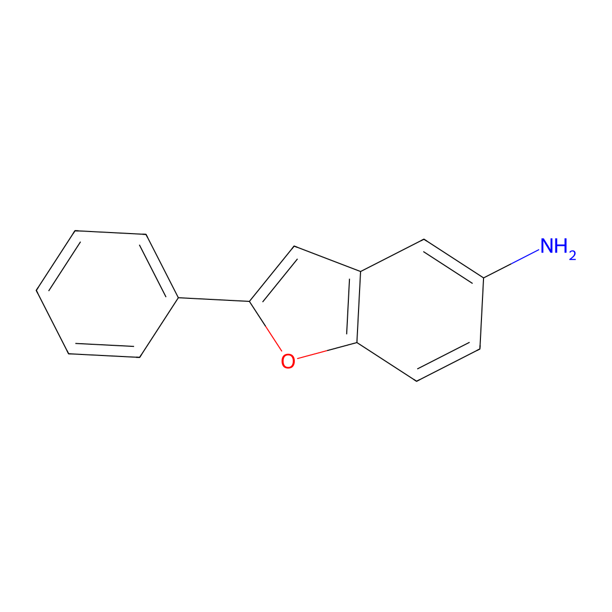 2-Phenyl-1-benzofuran-5-amine molecular structure, CAS 77084-15-2