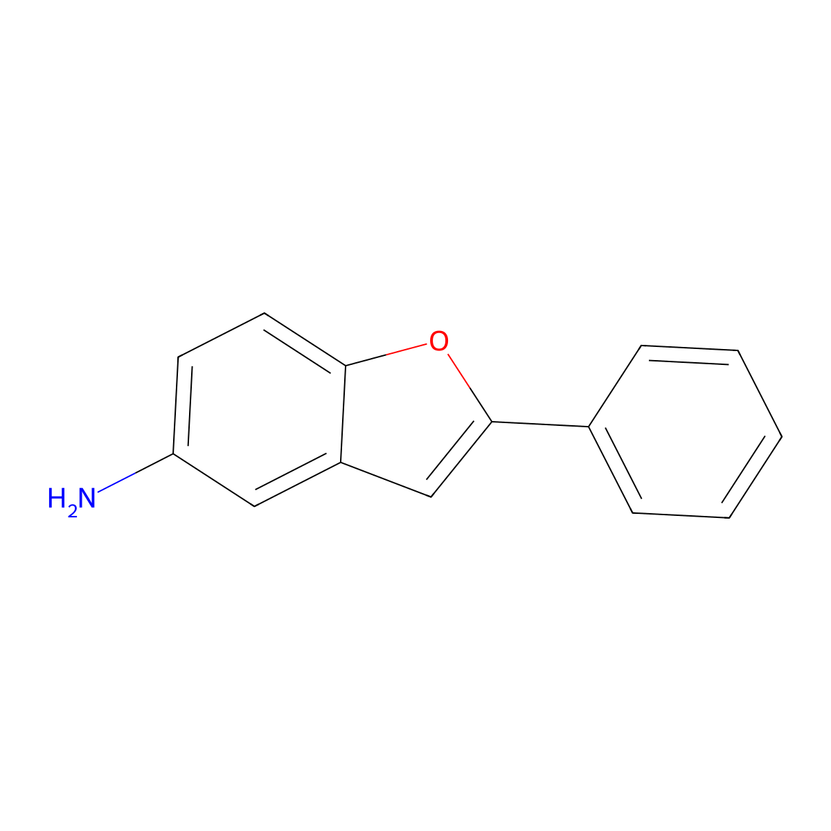 2-Phenyl-1-benzofuran-5-amine molecular structure, CAS 77084-15-2