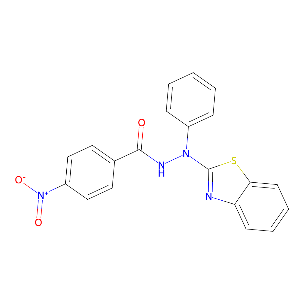 N'-(1,3-benzothiazol-2-yl)-4-nitro-N'-phenylbenzohydrazide molecular structure, CAS 7709-28-6