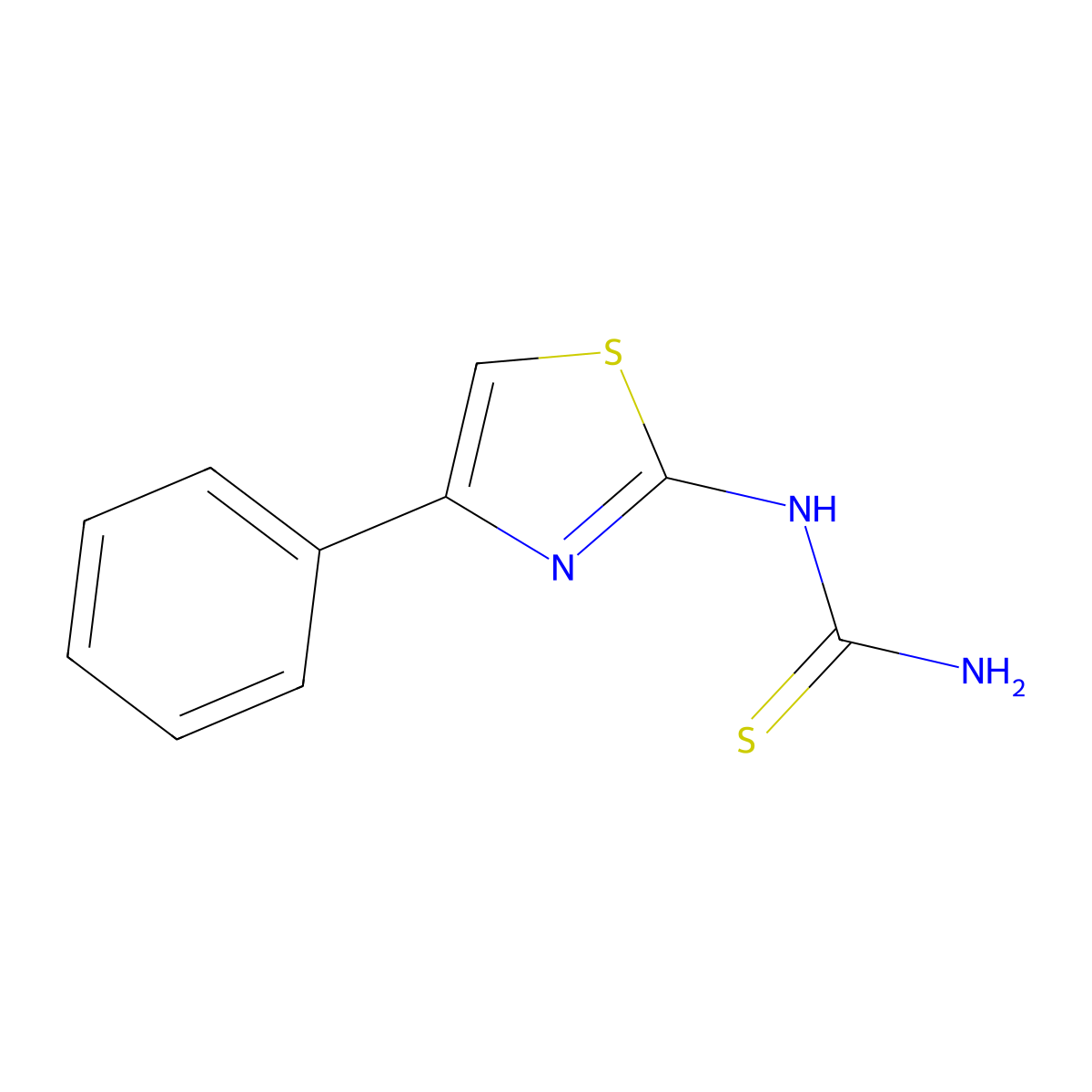 Thiourea, (4-phenyl-2-thiazolyl)- molecular structure, CAS 7709-31-1