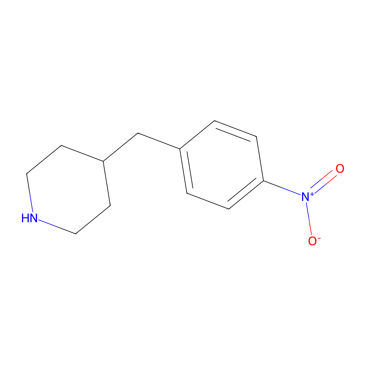 4-(4-Nitrobenzyl)piperidine molecular structure, CAS 77093-81-3