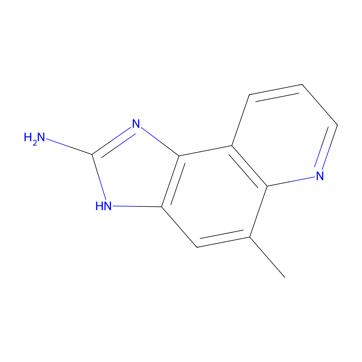 1H-Imidazo(4,5-f)quinolin-2-amine, 5-methyl- molecular structure, CAS 77094-09-8