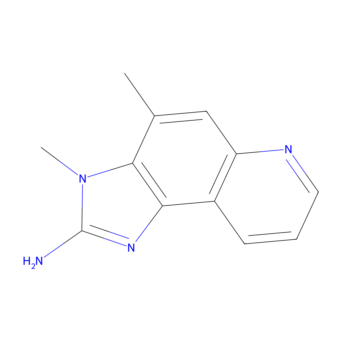 2-Amino-3,4-dimethylimidazo(4,5-f)quinoline molecular structure, CAS 77094-11-2