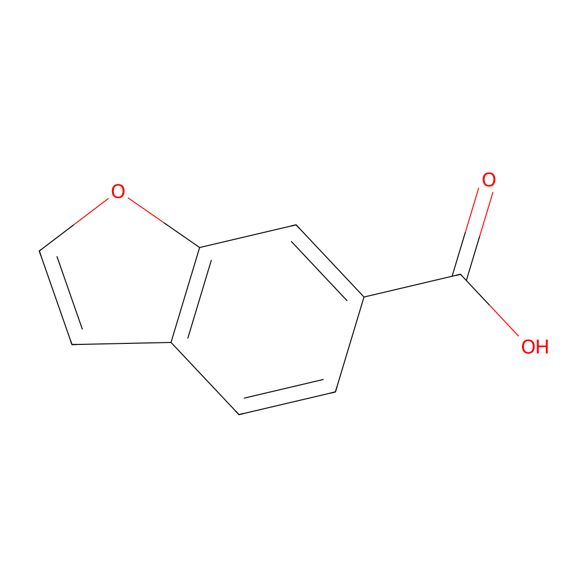 1-Benzofuran-6-carboxylic acid molecular structure, CAS 77095-51-3