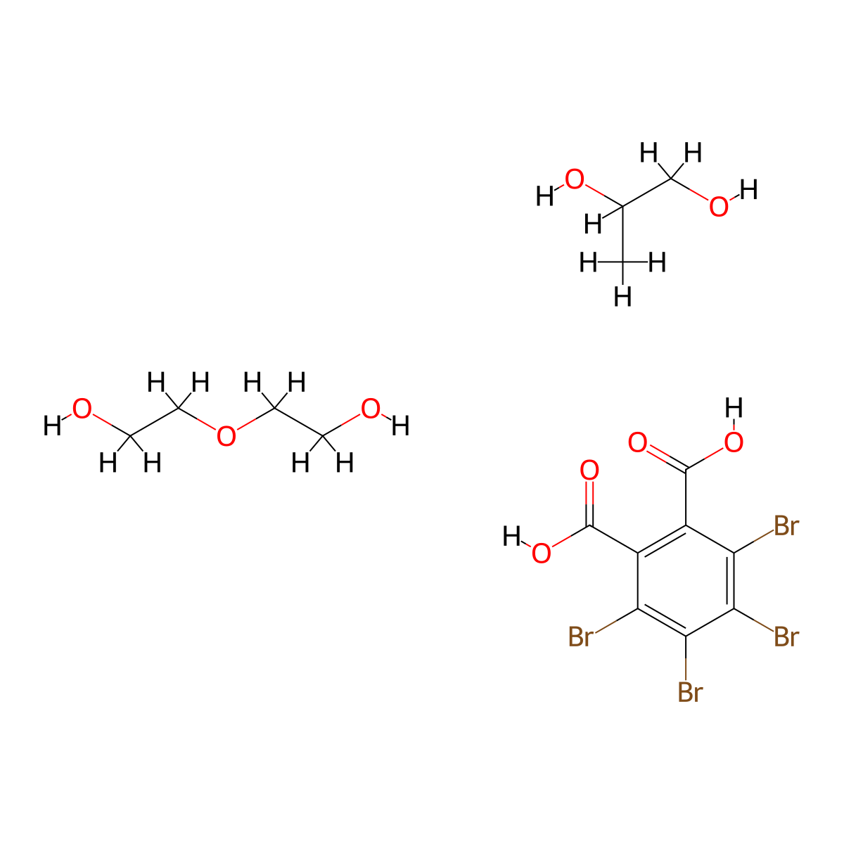 1,2-Benzenedicarboxylic acid, 3,4,5,6-tetrabromo-, mixed esters with diethylene glycol and propylene glycol molecular structure, CAS 77098-07-8
