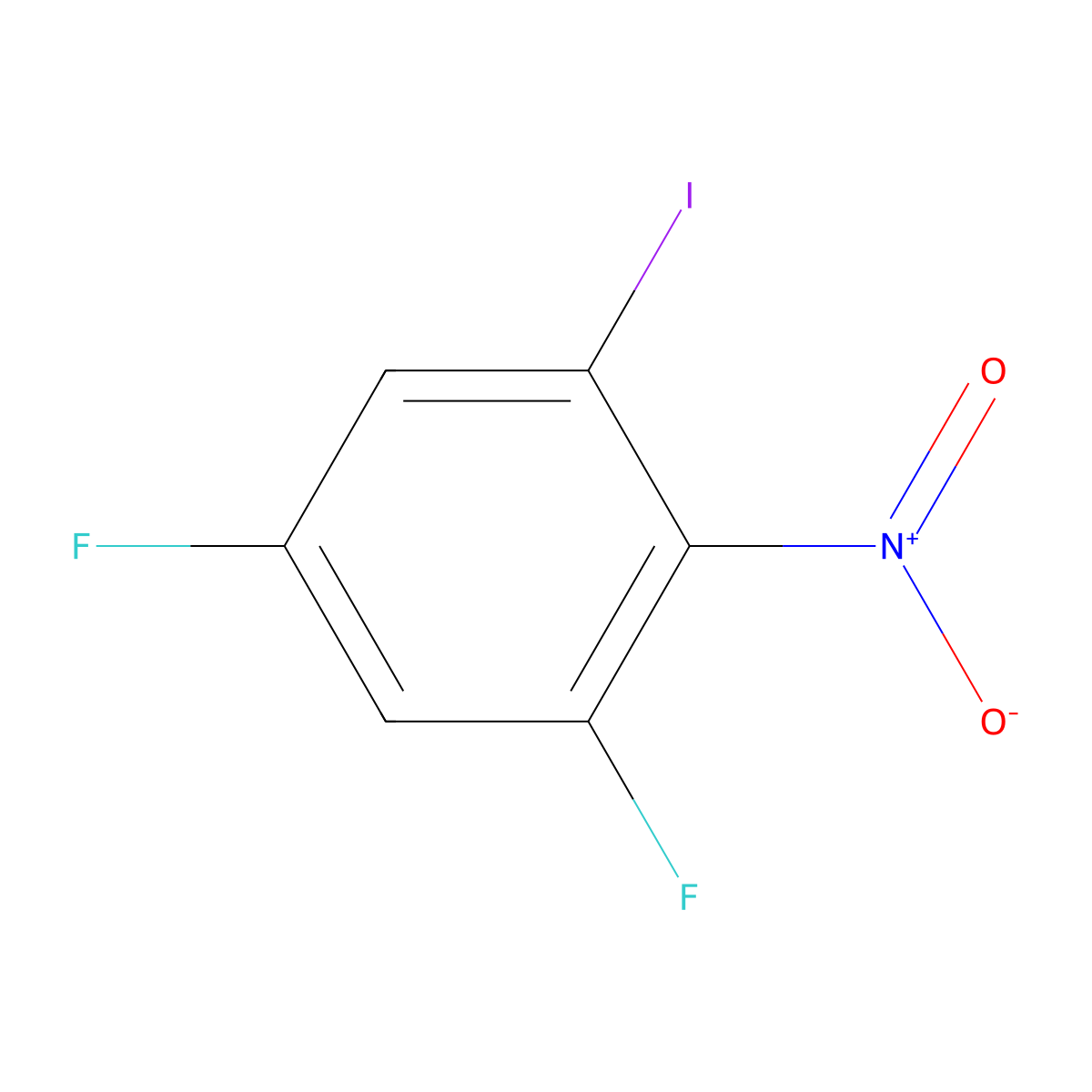 1,5-Difluoro-3-iodo-2-nitrobenzene molecular structure, CAS 771-05-1