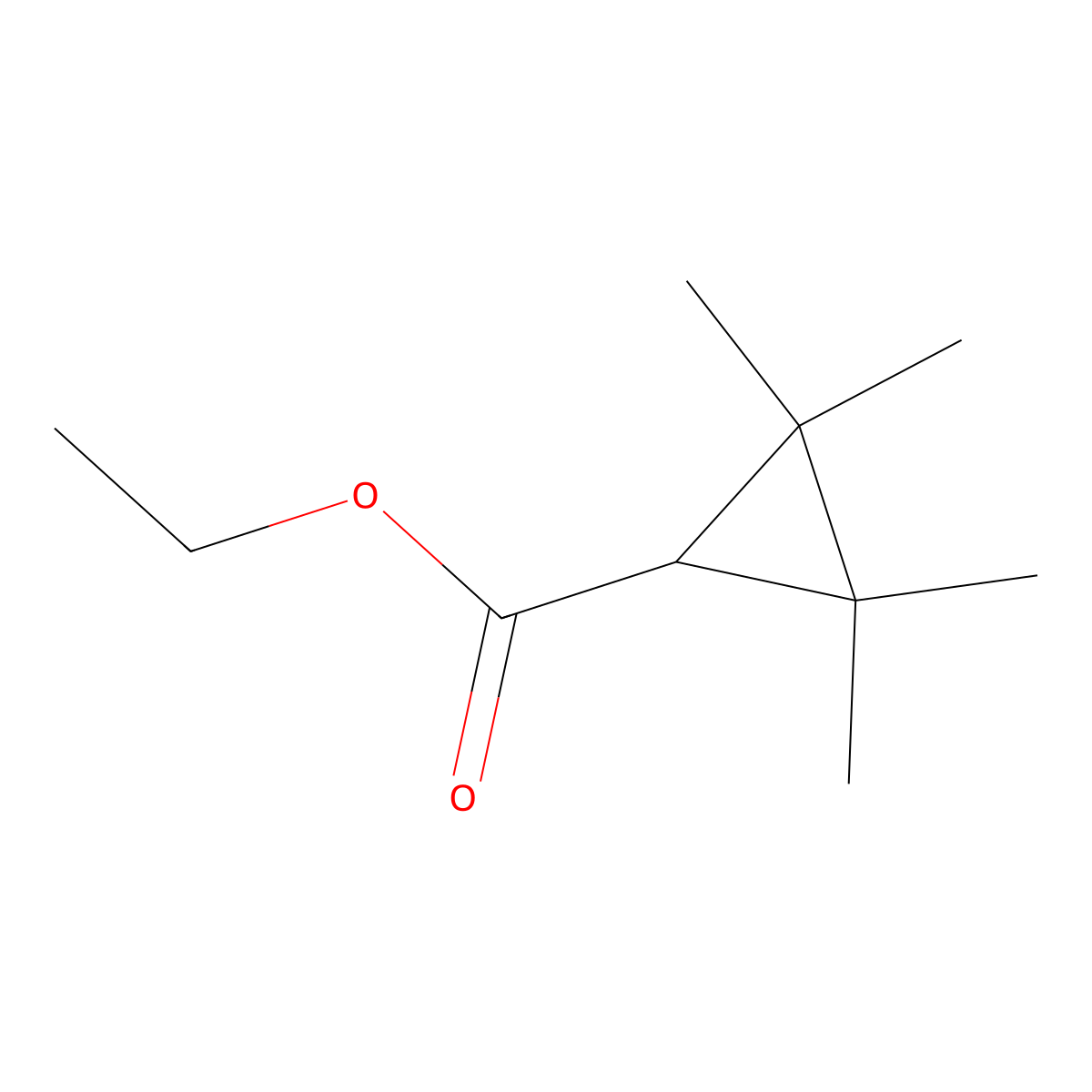 Ethyl 2,2,3,3-tetramethylcyclopropane-carboxylate molecular structure, CAS 771-10-8