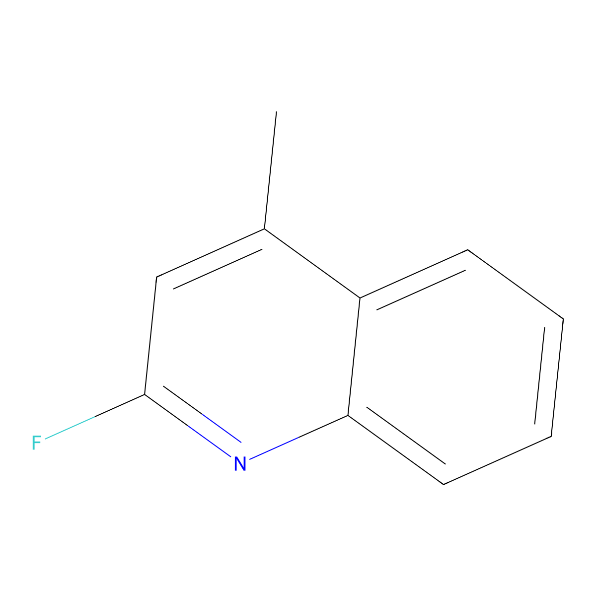 2-Fluoro-4-methylquinoline molecular structure, CAS 771-37-9