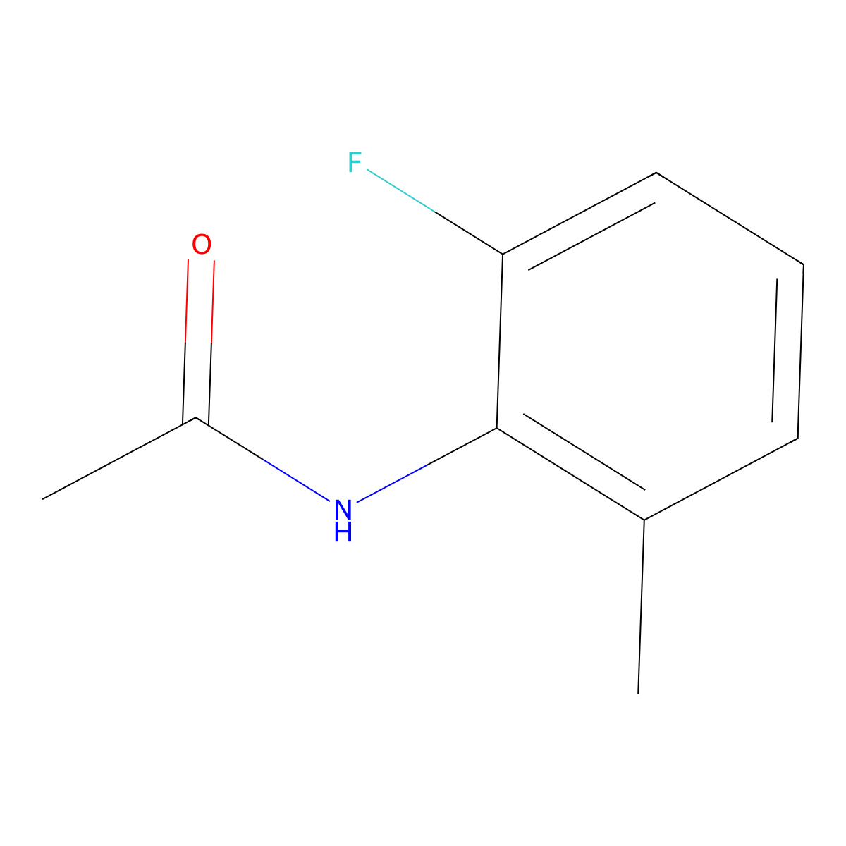 N-(2-fluoro-6-methylphenyl)acetamide molecular structure, CAS 771-45-9
