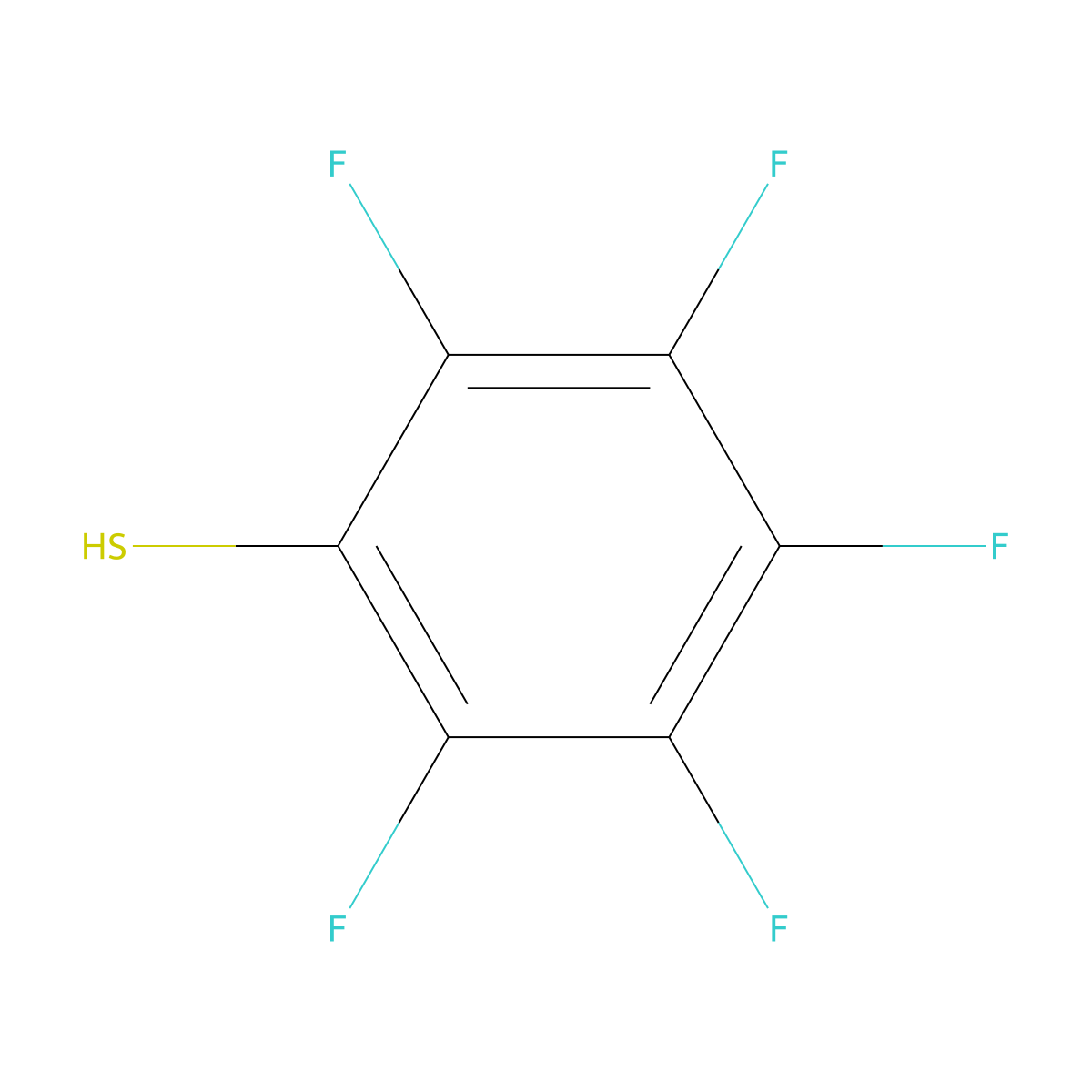 Pentafluorothiophenol molecular structure, CAS 771-62-0