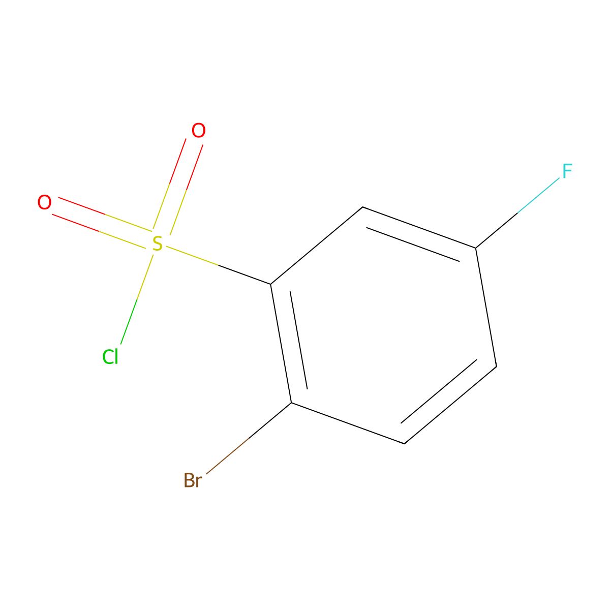 2-Bromo-5-fluorobenzene-1-sulfonyl chloride molecular structure, CAS 771-67-5