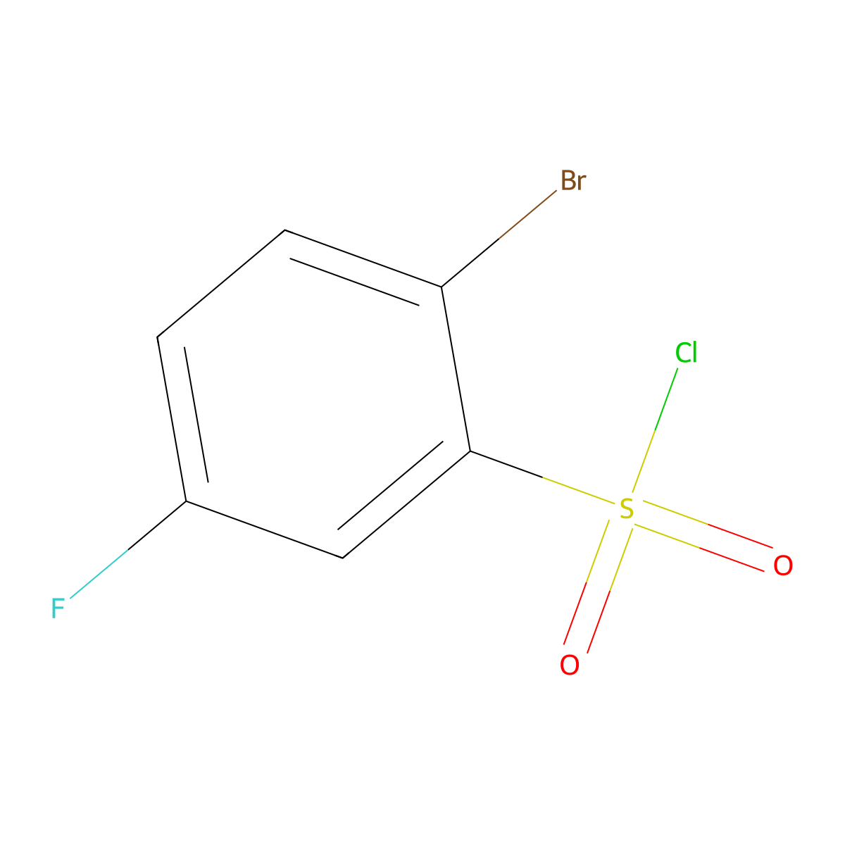 2-Bromo-5-fluorobenzene-1-sulfonyl chloride molecular structure, CAS 771-67-5