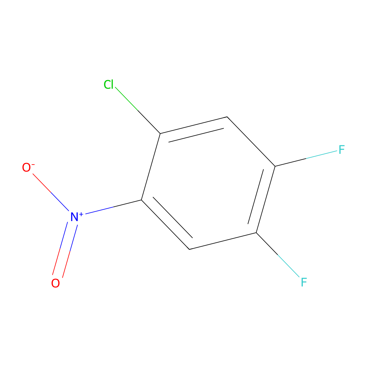 1-Chloro-4,5-difluoro-2-nitrobenzene molecular structure, CAS 771-76-6