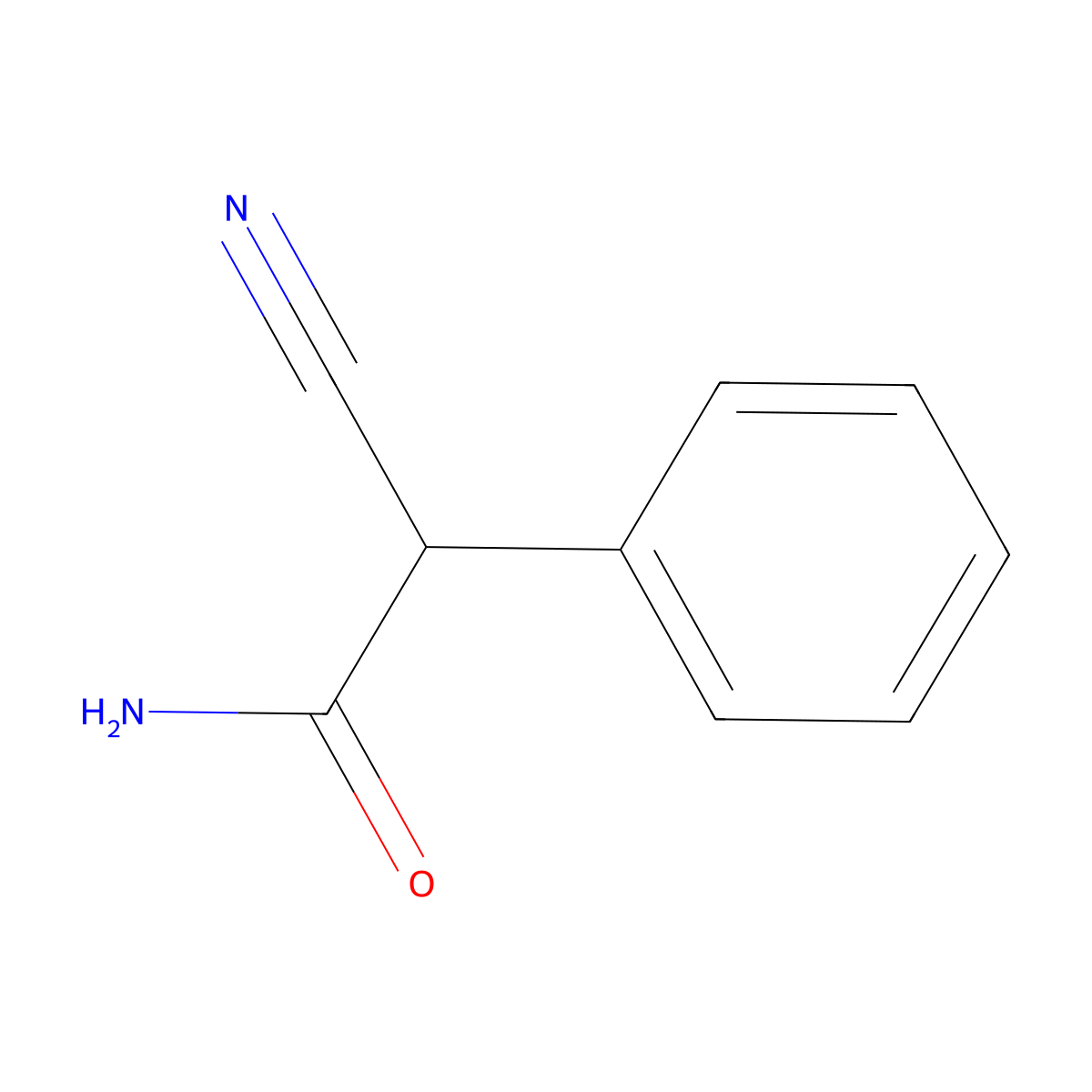 2-Cyano-2-phenylacetamide molecular structure, CAS 771-84-6