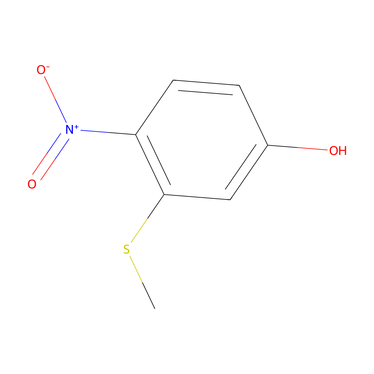 3-(Methylthio)-4-nitrophenol molecular structure, CAS 771-94-8