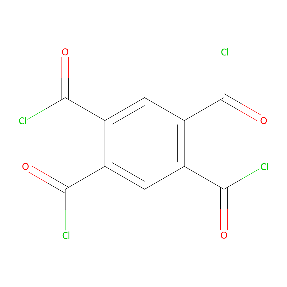 1,2,4,5-Benzenetetracarbonyl tetrachloride molecular structure, CAS 7710-20-5