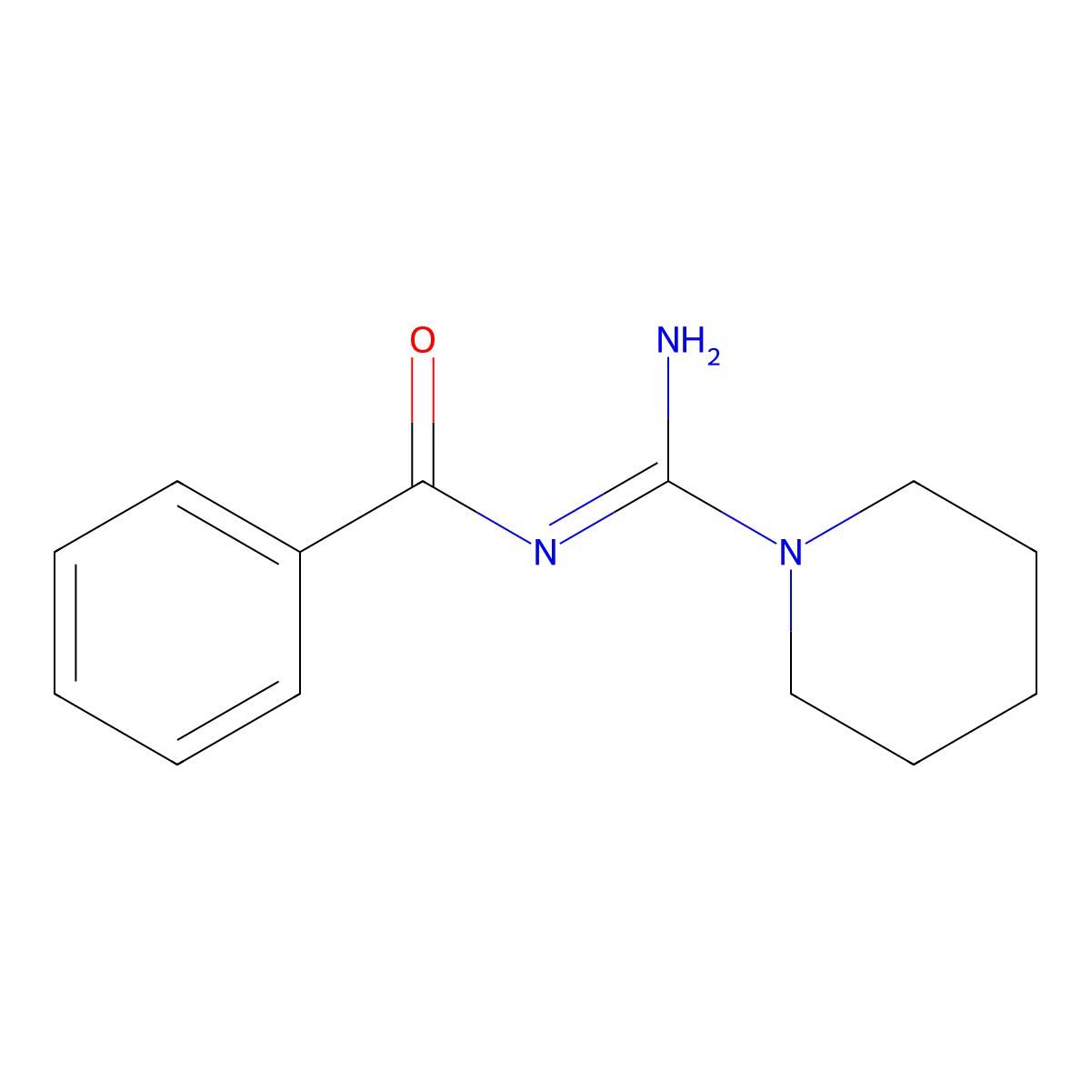 Benzamide, N-(imino-1-piperidinylmethyl)- molecular structure, CAS 7710-25-0