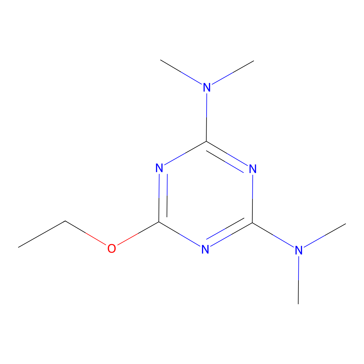 1,3,5-Triazine-2,4-diamine, 6-ethoxy-N,N,N',N'-tetramethyl- molecular structure, CAS 7710-31-8