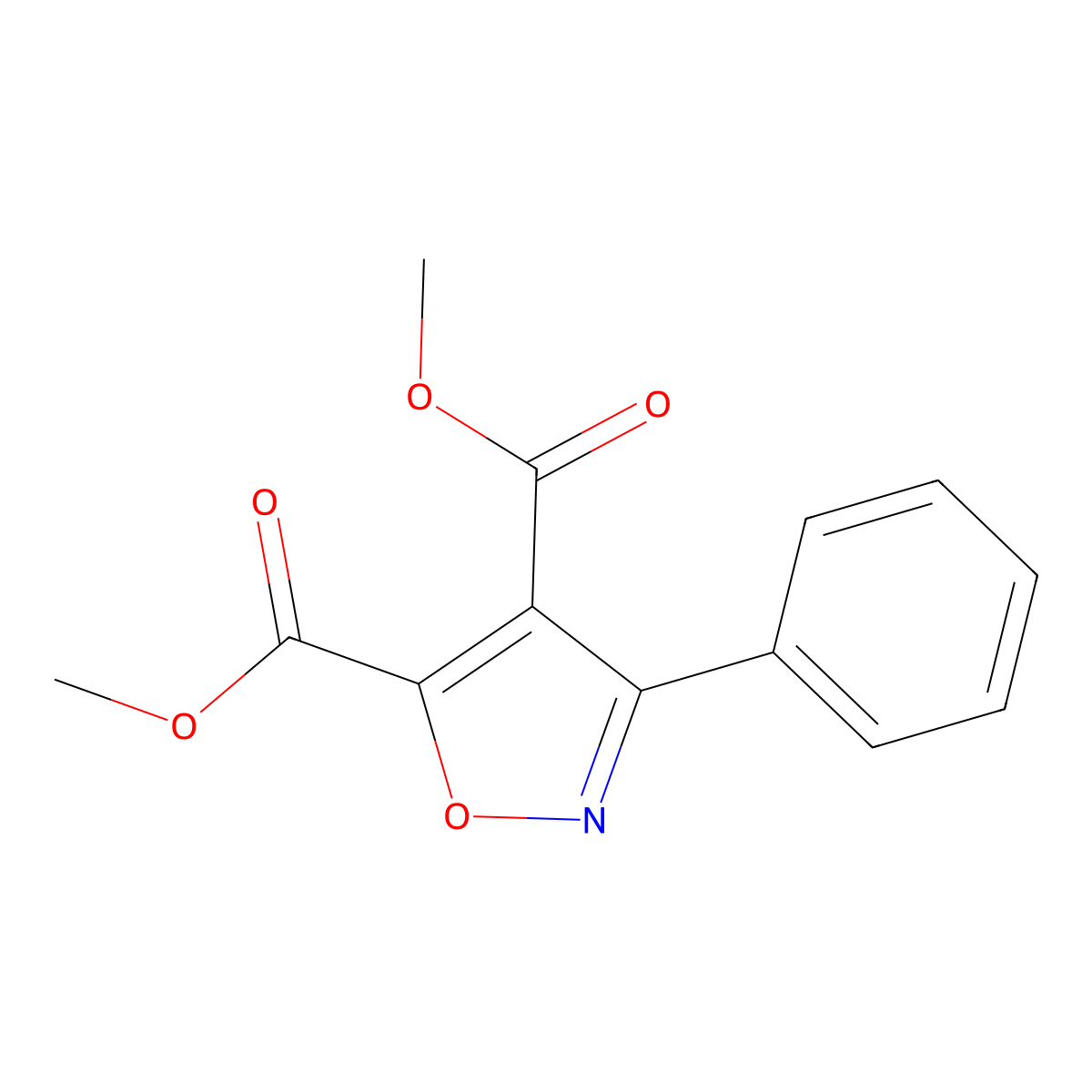 Dimethyl 3-phenyl-4,5-isoxazoledicarboxylate molecular structure, CAS 7710-44-3