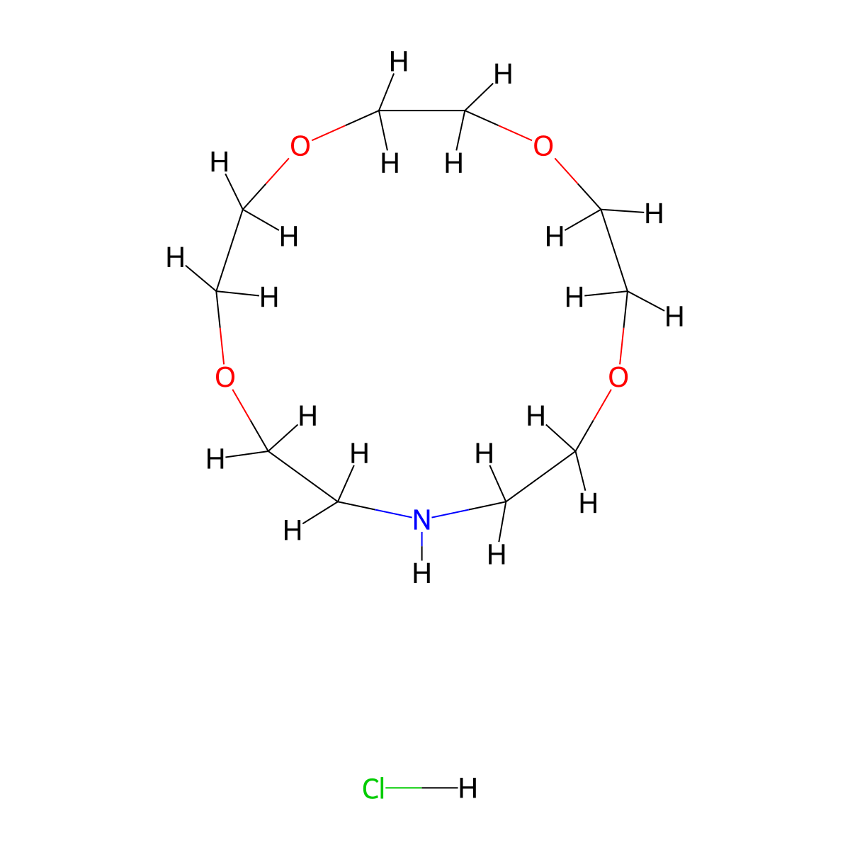 Aza-15-crown-5 hydrochloride molecular structure, CAS 77102-02-4