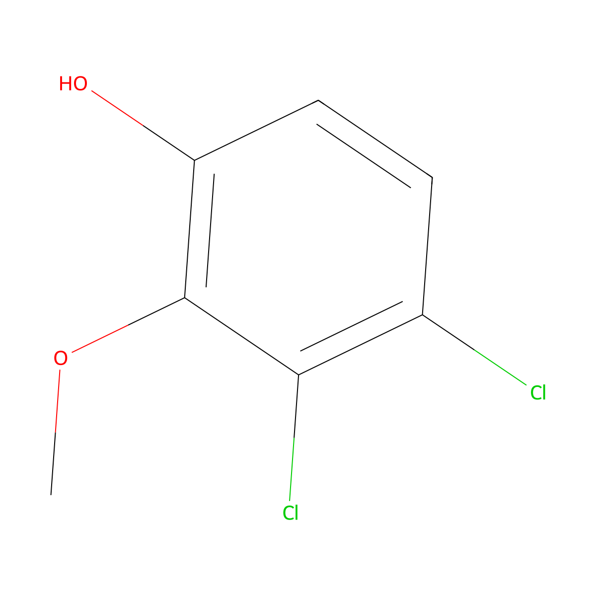Phenol, 3,4-dichloro-2-methoxy- molecular structure, CAS 77102-94-4