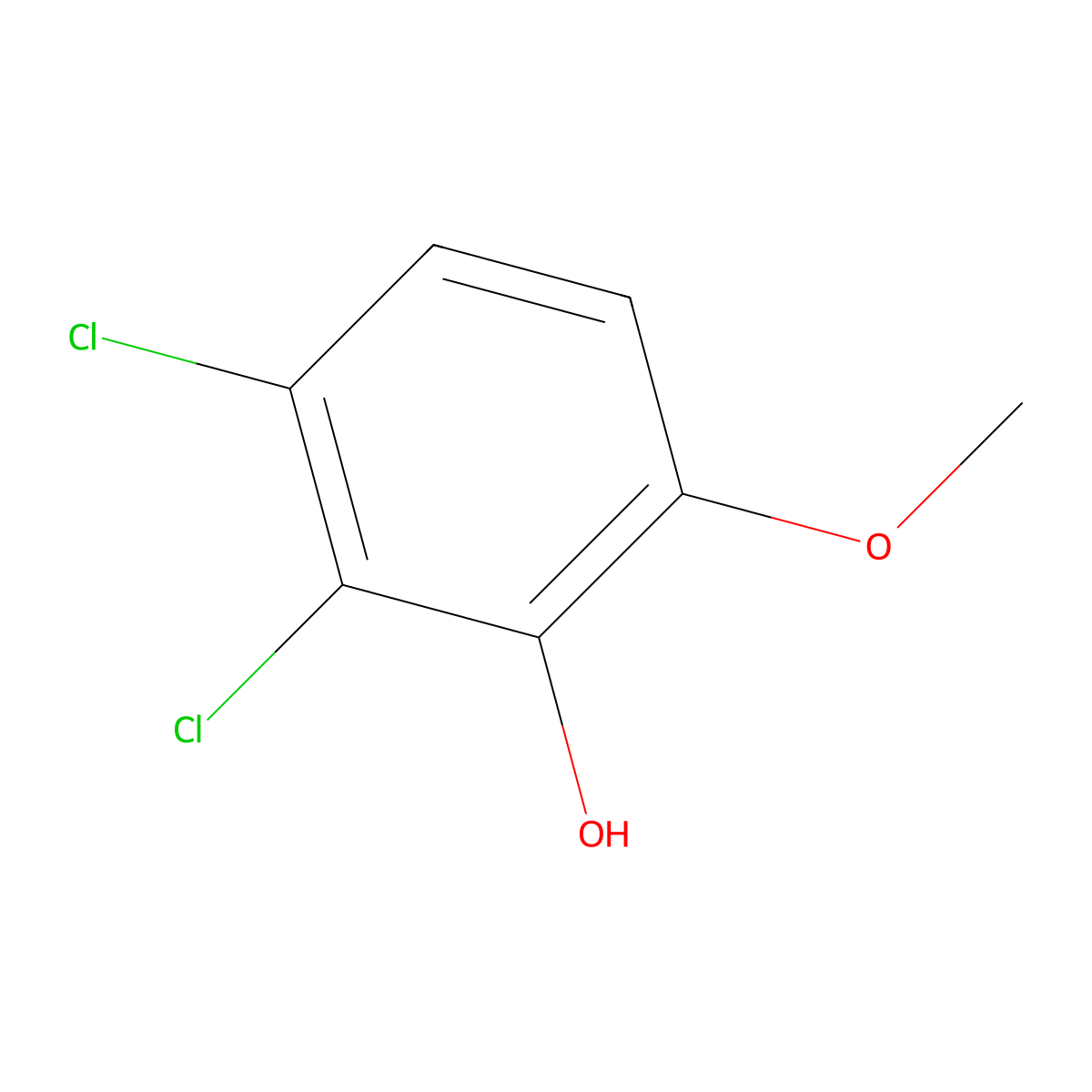 2,3-Dichloro-6-methoxyphenol molecular structure, CAS 77102-95-5