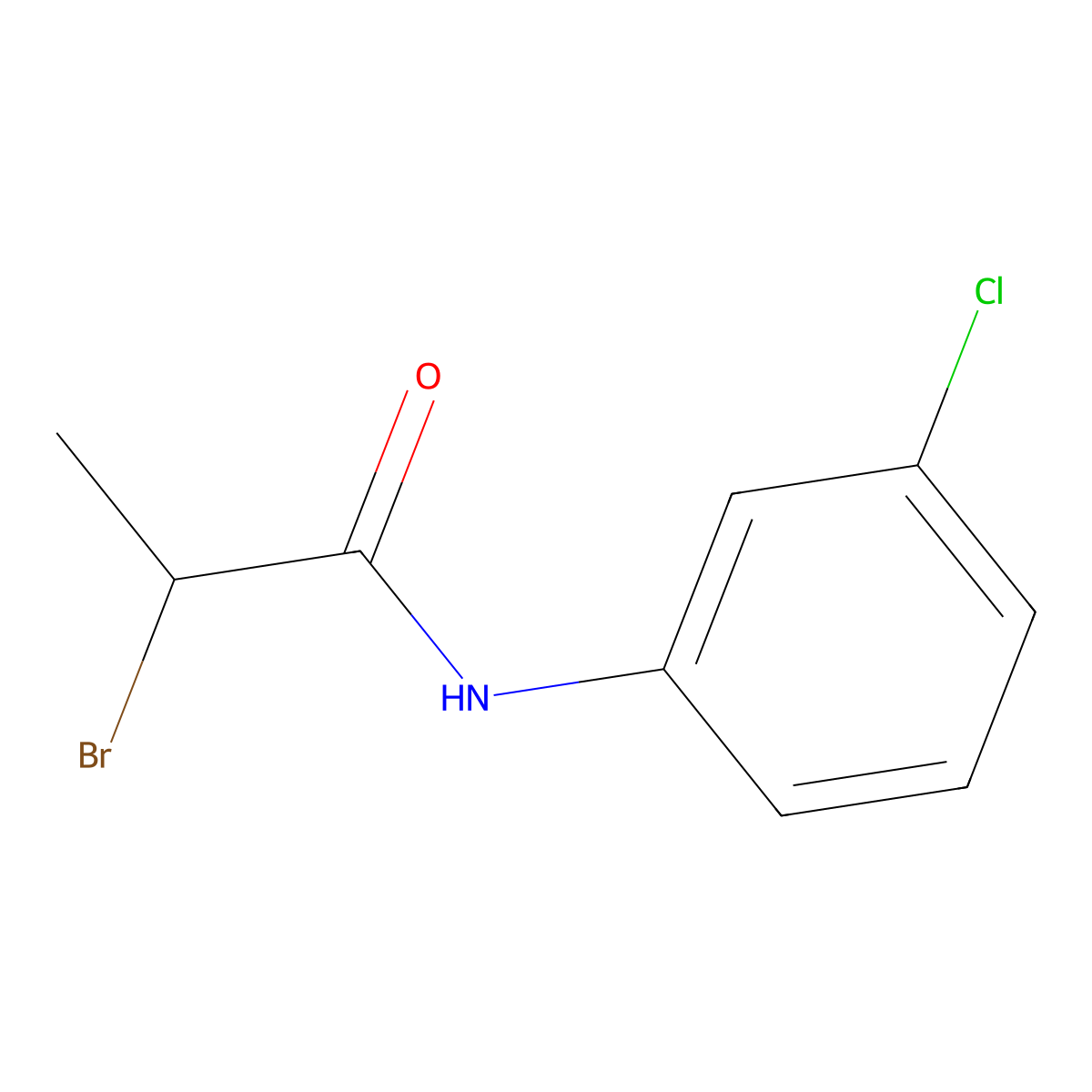 2-bromo-N-(3-chlorophenyl)propanamide molecular structure, CAS 77112-27-7