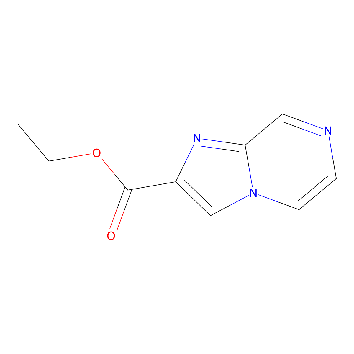 Ethyl imidazo[1,2-a]pyrazine-2-carboxylate molecular structure, CAS 77112-52-8